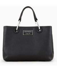 Emporio Armani - Asv Small Myea Shopper Bag In Ecological Leather - Lyst