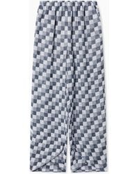 Emporio Armani - Check Linen Gauze Trousers - Lyst