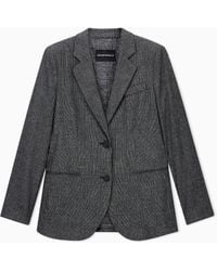 Emporio Armani - Signature Capsule Check Flannel Blazer - Lyst