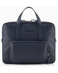 Emporio Armani - Business Bag In Tumbled Leather - Lyst