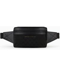 Emporio Armani - Nylon Belt Bag With All-over Jacquard Eagle - Lyst