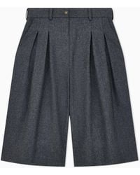 Emporio Armani - Wool Flannel Pleated Bermuda Shorts Signature Capsule - Lyst