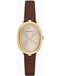 Emporio Armani - Two-Hand Leather Watch - Lyst