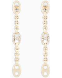 Emporio Armani - Tone Brass Drop Earrings - Lyst
