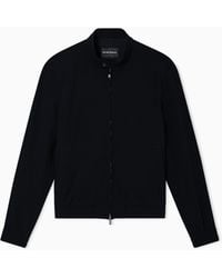Emporio Armani - Icon Textured Light Wool Blouson - Lyst