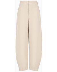 Emporio Armani - Regular-fit Trousers In A Flowing, Washed Matte Fabric - Lyst