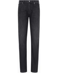 Emporio Armani - Vaqueros J45 Regular Fit De Cómoda Sarga Jaspeada De Denim De 10 Onzas - Lyst