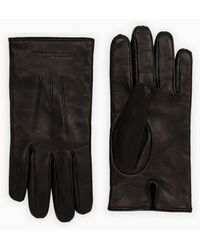 Emporio Armani - Lambskin Nappa Leather Gloves With Baguette Detail - Lyst