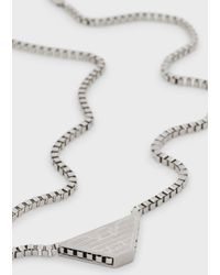 Emporio Armani Kette Mit Plakette Aus Edelstahl - Weiß