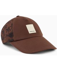 Emporio Armani - Sustainability Values Capsule Collection Organic Cotton Baseball Cap With Palm-tree Embroidery - Lyst