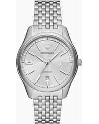Emporio Armani - Automatic Three-hand Date Stainless Steel Watch - Lyst