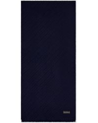 Emporio Armani - Virgin Wool Scarf With Herringbone Pattern And Fringe - Lyst
