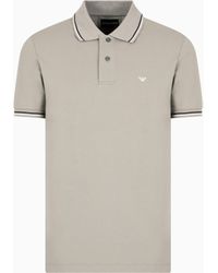 Emporio Armani - Slim-Fit Stretch Piqué Polo Shirt With Micro Eagle - Lyst