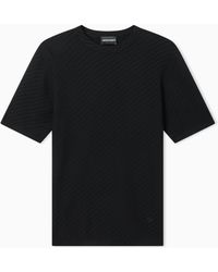 Emporio Armani - Embossed Patterned Viscose Jumper - Lyst