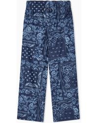 Emporio Armani - Chambray Trousers With All-Over Print - Lyst