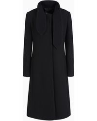 Emporio Armani - Coat With Foulard Collar - Lyst