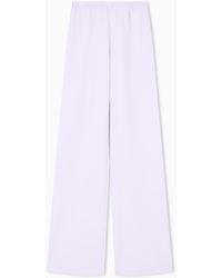 Emporio Armani - Techno Cady Wide-Leg Trousers With An Elasticated Waistband - Lyst