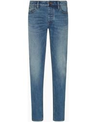 Emporio Armani - J75 Slim-Fit, Stone-Washed Stretch-Denim Jeans - Lyst
