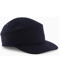 Emporio Armani - Gorra En Paño De Lana Con Logotipo Bordado - Lyst