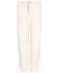 Emporio Armani - J04 Mid-rise Straight-leg Trousers In Asv Worn-look Organic Cotton - Lyst