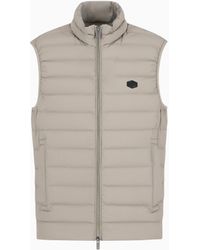 Emporio Armani - Doudoune Sans Manches Entièrement Zippée En Nylon Matelassé Avec Écusson Logo Aigle - Lyst