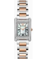 Emporio Armani - Two-Hand Two-Tone Stainless Steel Watch - Lyst