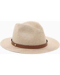 Emporio Armani - Woven Raffia Fedora Hat - Lyst