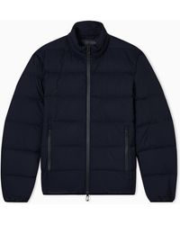 Emporio Armani - Water-Repellent, Quilted Nylon Down Jacket With Jacquard Logo Lettering - Lyst