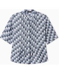 Emporio Armani - Check Linen Gauze Shirt - Lyst