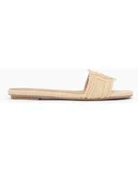 Emporio Armani - Woven Raffia Sandals - Lyst