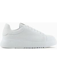 Emporio Armani - Tumbled Leather Sneakers - Lyst