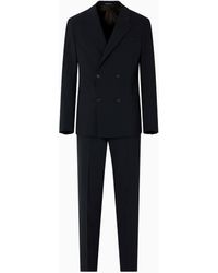 Emporio Armani - Double-Breasted Virgin-Wool Two-Way Stretch Canvas Suit - Lyst
