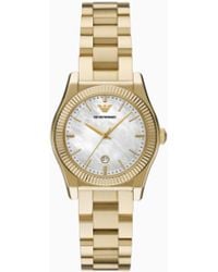 Emporio Armani - Three-Hand Date-Tone Stainless Steel Watch - Lyst