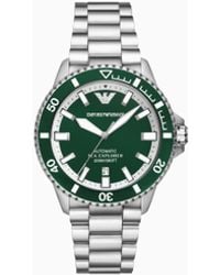 Emporio Armani - Sea Explorer Automatic Stainless Steel Watch - Lyst