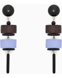 Emporio Armani - Oversized Pendant Earrings With Geometric Elements - Lyst