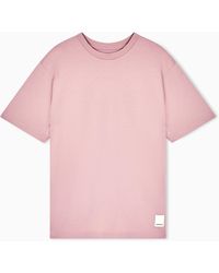 Emporio Armani - Eagle Club Organic Jersey T-Shirt With Embroidery - Lyst