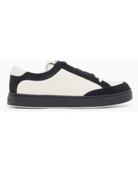 Emporio Armani - Leather Sneakers With Suede Details - Lyst