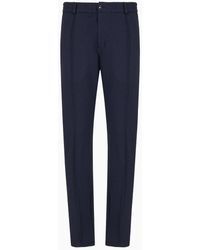 Emporio Armani - 3d-effect Technical Jersey Trousers With Ribbing - Lyst