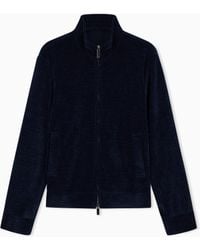 Emporio Armani - Signature Capsule Collection Ribbed Chenille Full-Zip Blouson - Lyst