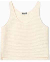 Emporio Armani - 3D Gingham Jacquard Top - Lyst