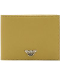 Emporio Armani - Regenerated Saffiano Leather Coin-Pocket Wallet With Eagle Plate - Lyst