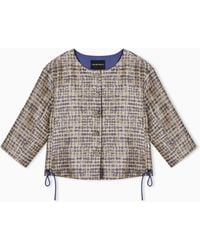 Emporio Armani - Jacquard Jacket With Geometric Motif - Lyst