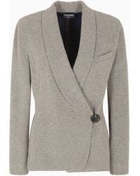 Emporio Armani - Giacca Con Chiusura Decentrata - Lyst