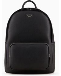 Emporio Armani - Regenerated-leather Backpack With Eagle Pate - Lyst