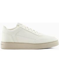 Emporio Armani - Leather Sneakers With Side Logo - Lyst