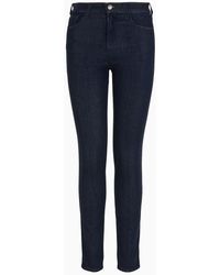Emporio Armani - Jeans J20 High Waist Super Skinny Leg In Denim Lyocell - Lyst