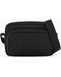 Emporio Armani - Sac À Bandoulière En Nylon Jacquard Avec Aigle All Over - Lyst