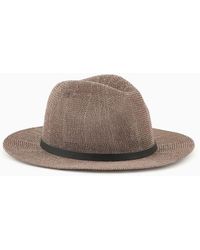 Emporio Armani - Paper-yarn Fedora Hat With Strap - Lyst