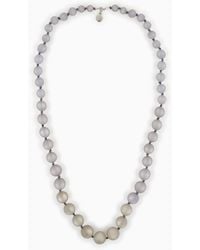 Emporio Armani - Long Necklace With Pearl-effect Gradient Spheres - Lyst