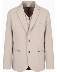 Emporio Armani - Wool-blend Single-breasted Jacket With Detachable Inner Panel - Lyst